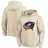Columbus Blue Jackets Cream All Stitched Pullover Hoodie,baseball caps,new era cap wholesale,wholesale hats